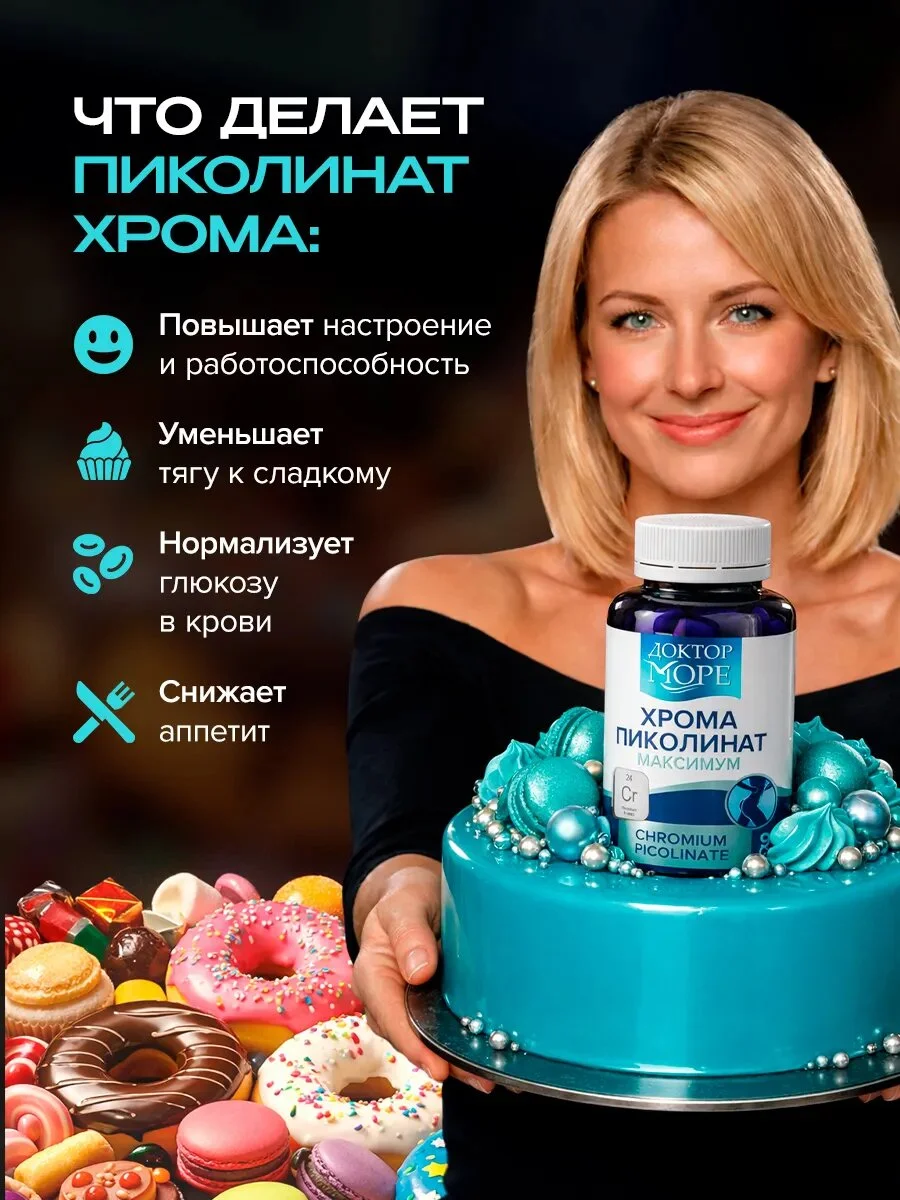 Хрома пиколинат максимум (Chromium picolinate maximum) — 90 капсул по 0,32 г — фото 2